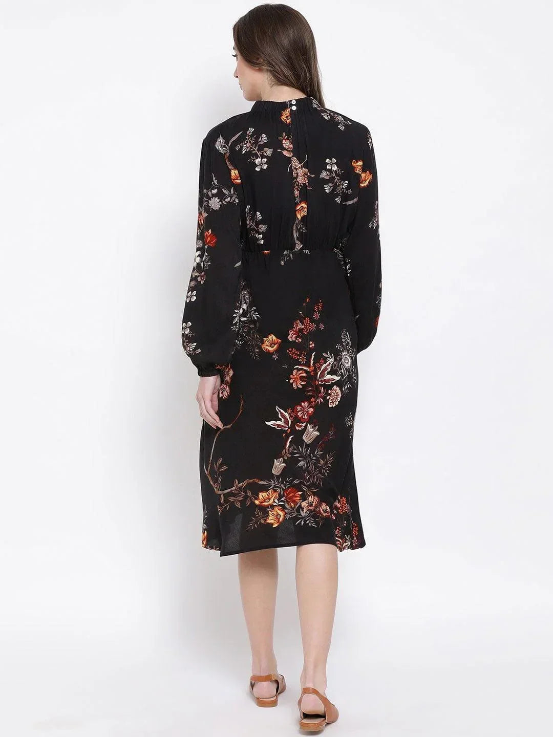 Women's Black Floral Maternity Dress