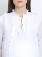 Women White Maternity Top