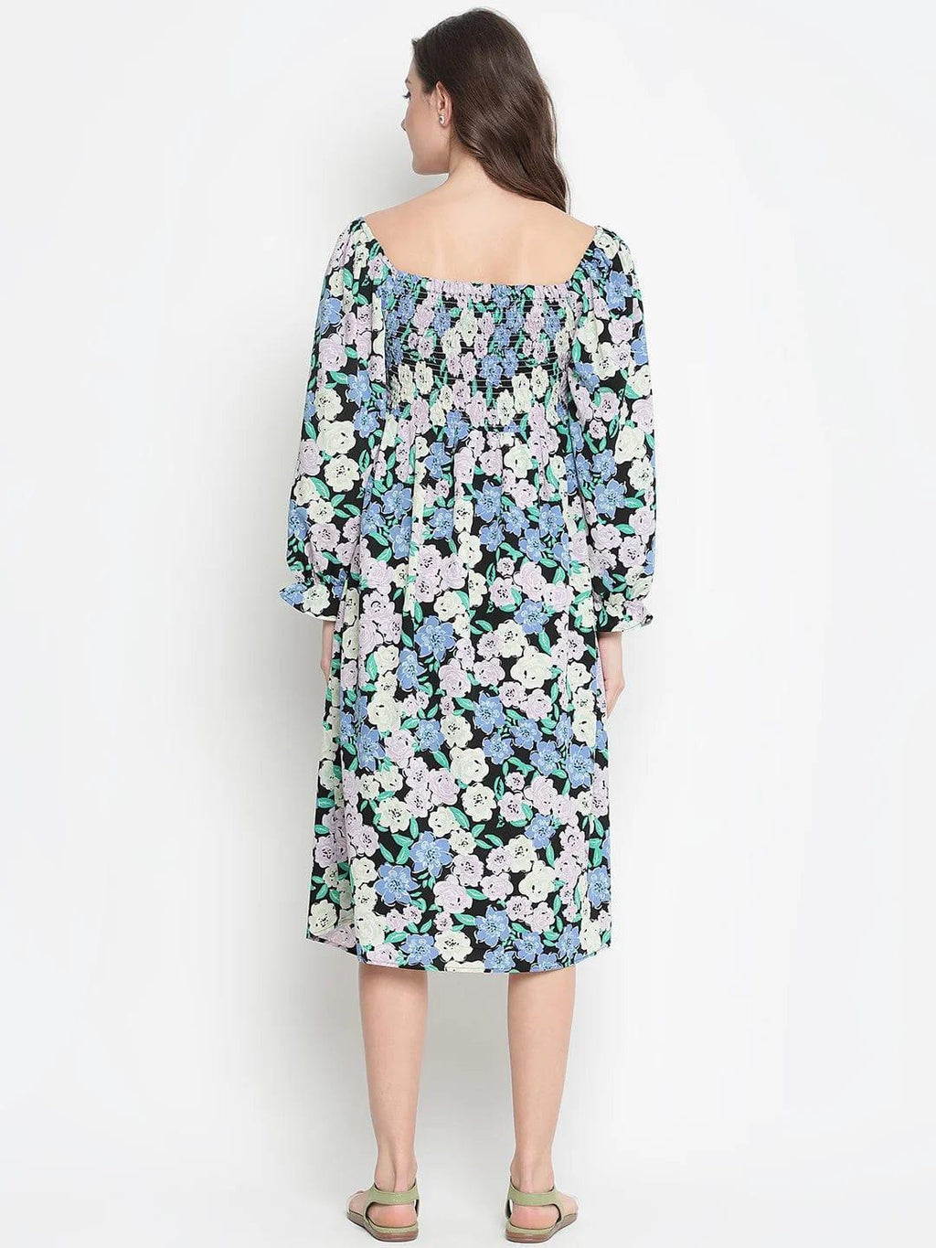 Women's White Floral Print Maternity Dress