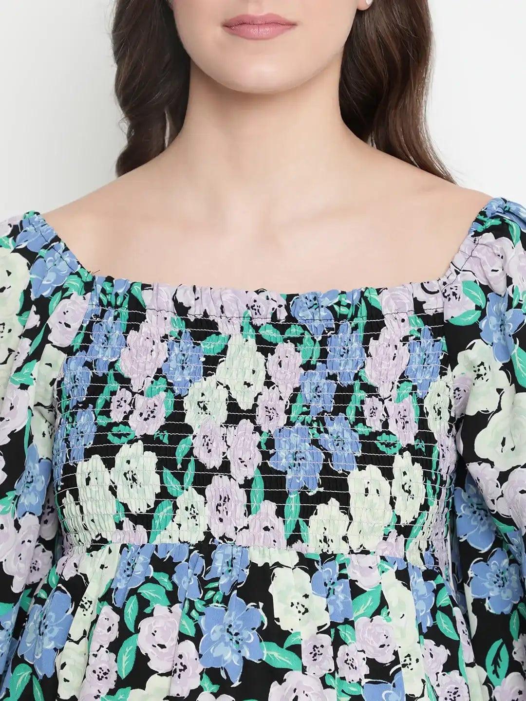 Women's White Floral Print Maternity Dress