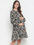 Women's Multicolor Print Maternity Dress