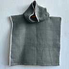 Organic Waffle Hooded Poncho Towel Set - Grey