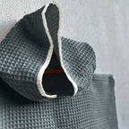 Organic Waffle Hooded Poncho Towel Set - Grey