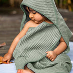 Organic Waffle Hooded Towel Set