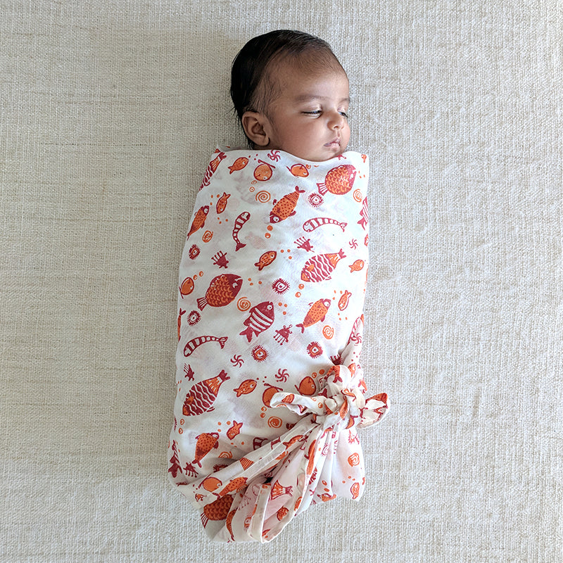 Organic Koi Red Swaddle