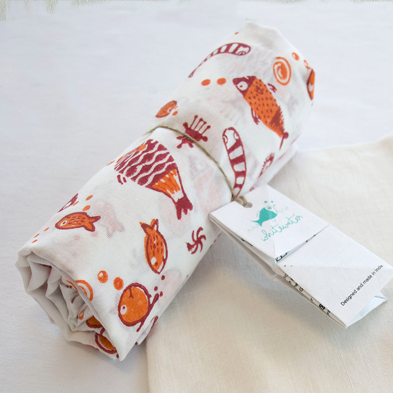 Organic Koi Red Swaddle