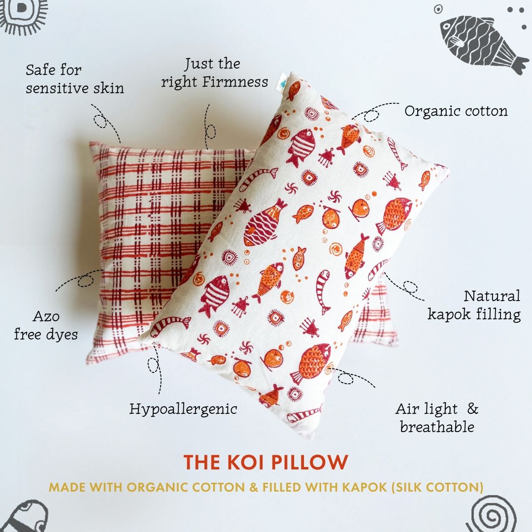 Gift Set - Organic Manjha Print Kapok Pillow + Maracas