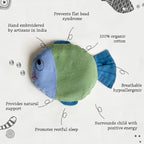 Newborn Gift Set - Organic Mustard Seed Fish Pillow + Maracas