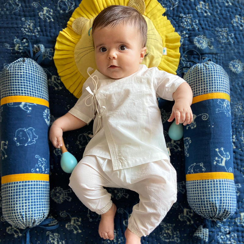 Unisex Organic Essential White Angrakha Top + Pants