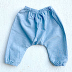 Unisex Organic Essential White Angrakha Top + Blue Chambray Pants