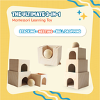 Wooden block set - Stacking, Nesting and Object Permanence Learning Toy
