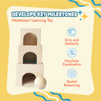 Wooden block set - Stacking, Nesting and Object Permanence Learning Toy