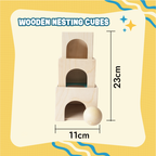 Wooden block set - Stacking, Nesting and Object Permanence Learning Toy
