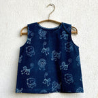 Unisex Organic Indigo Zoo Jhabla With Raidana Pants