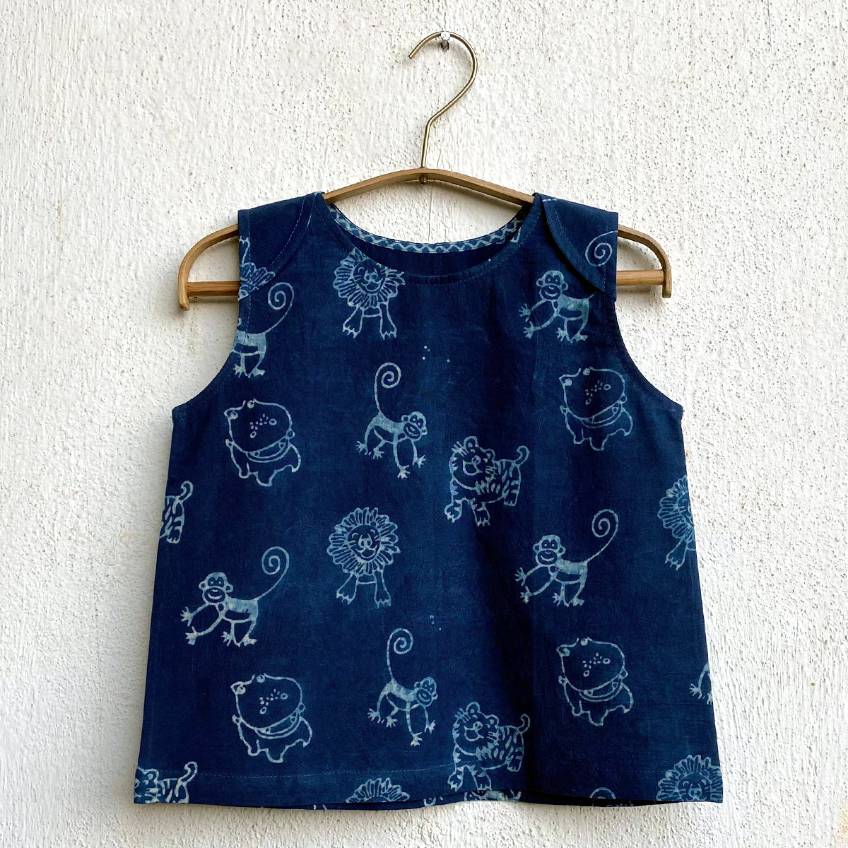 Unisex Organic Indigo Zoo Jhabla With Raidana Pants
