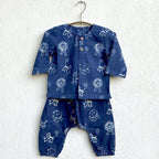 Unisex Organic Indigo Zoo Bag - Zoo And White Kurta + Zoo Pants