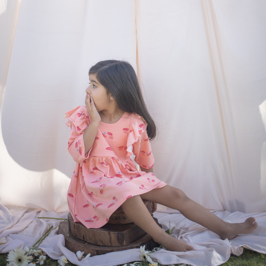 Organic Ruffled Dress (Hermit Crab)