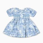 Country Toile Dress in Blue
