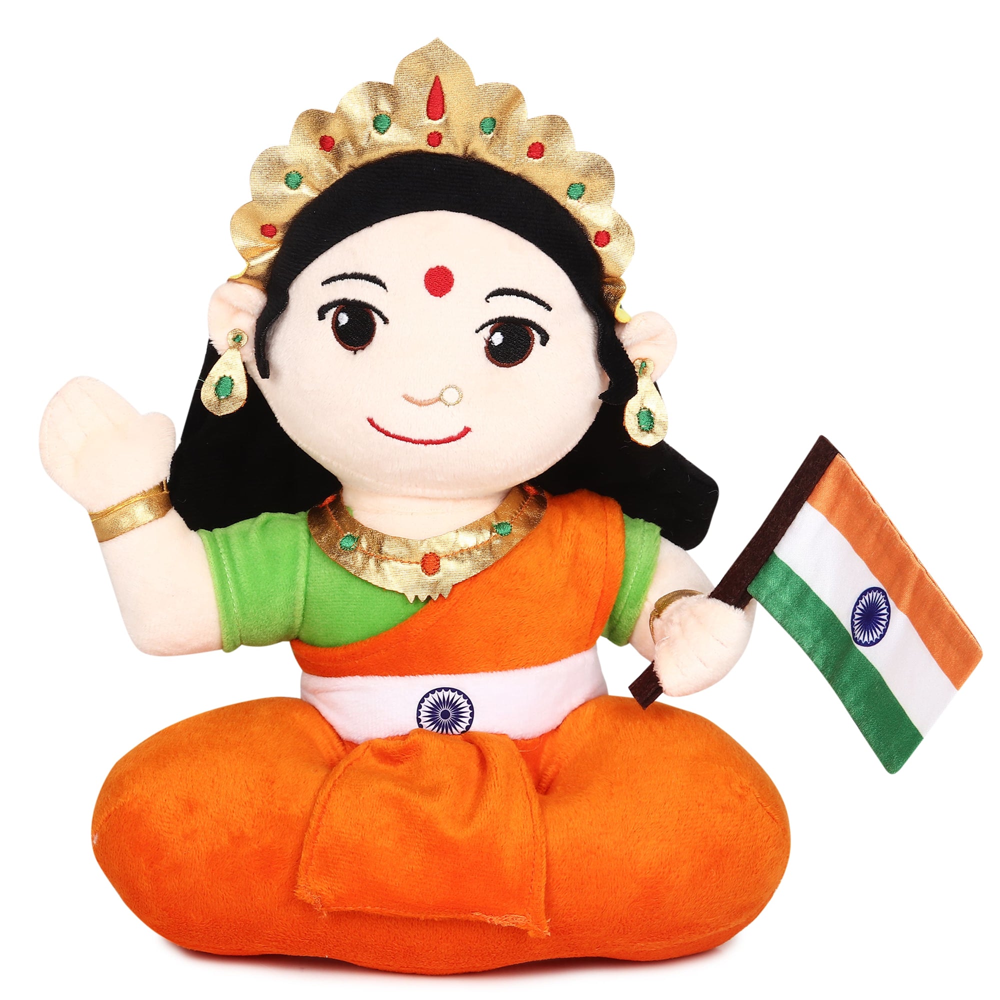 National Anthem Singing Bharat Mata Musical Soft Plush Toy for Kids (Medium 30 cm)
