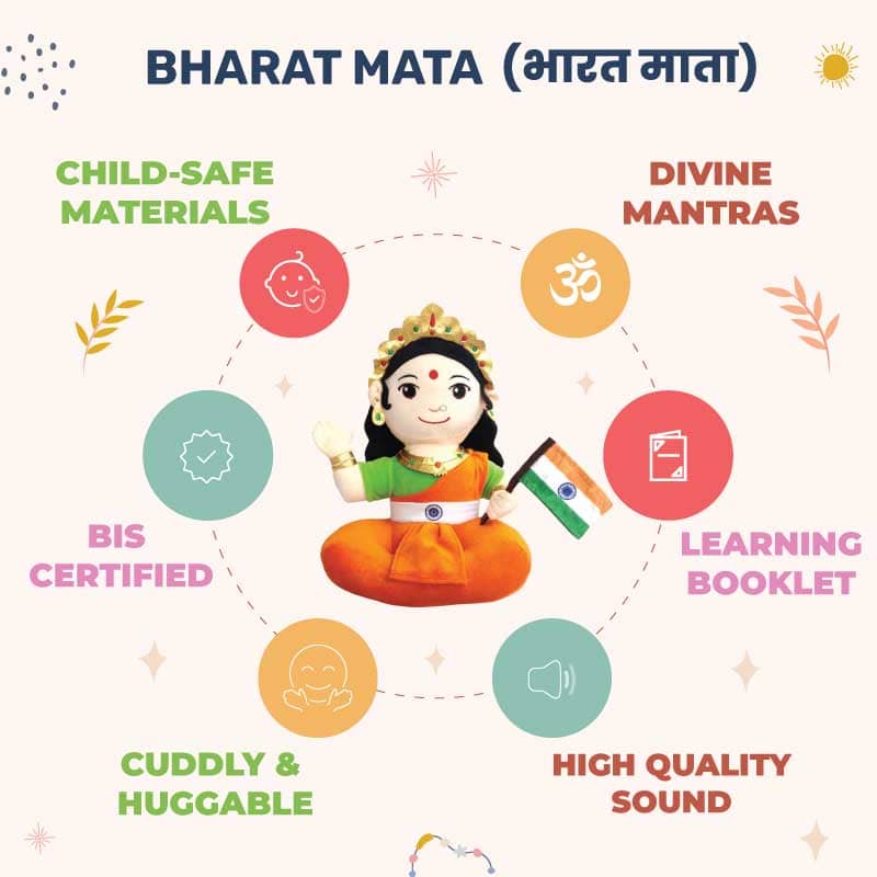National Anthem Singing Bharat Mata Musical Soft Plush Toy for Kids (Medium 30 cm)
