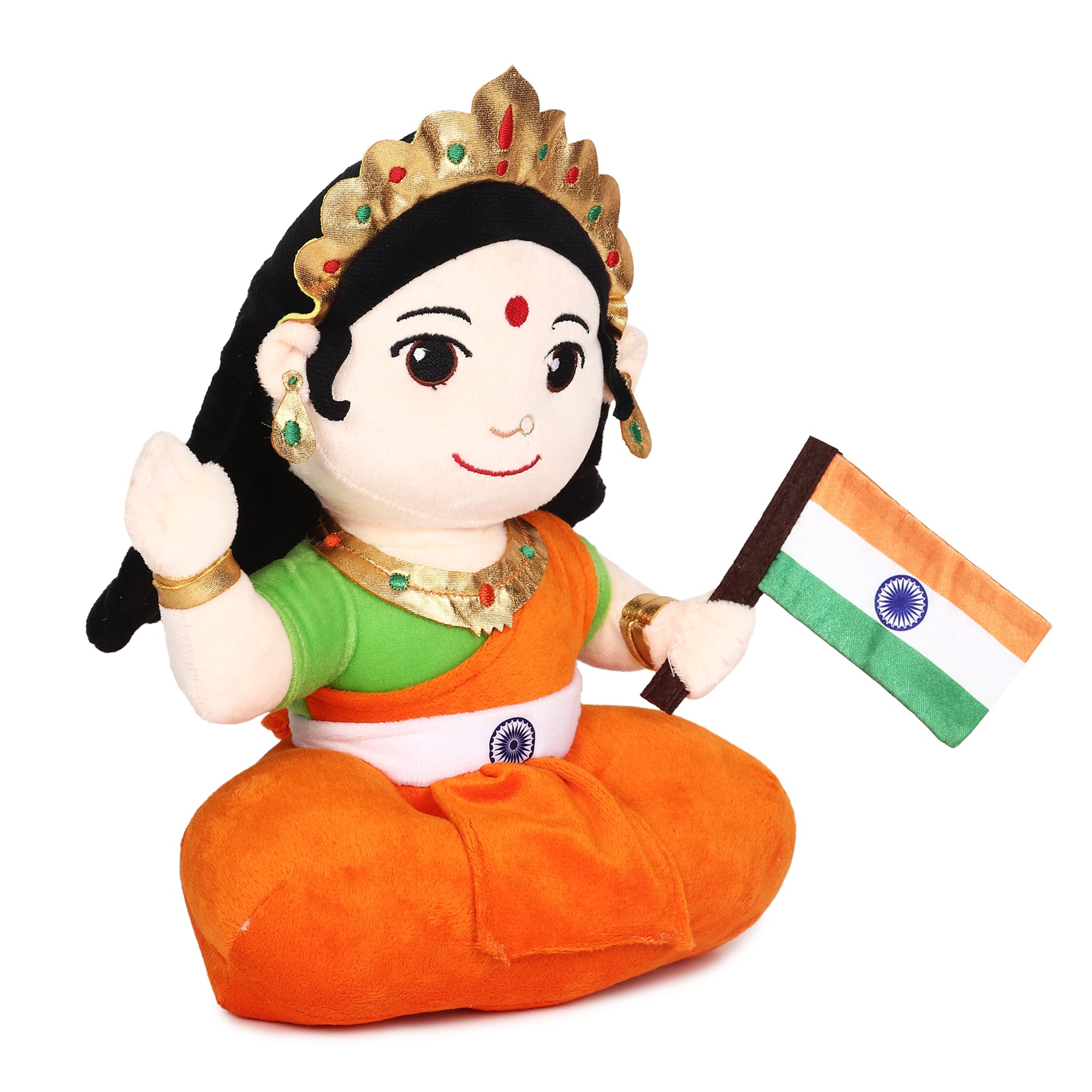 National Anthem Singing Bharat Mata Musical Soft Plush Toy for Kids (Medium 30 cm)