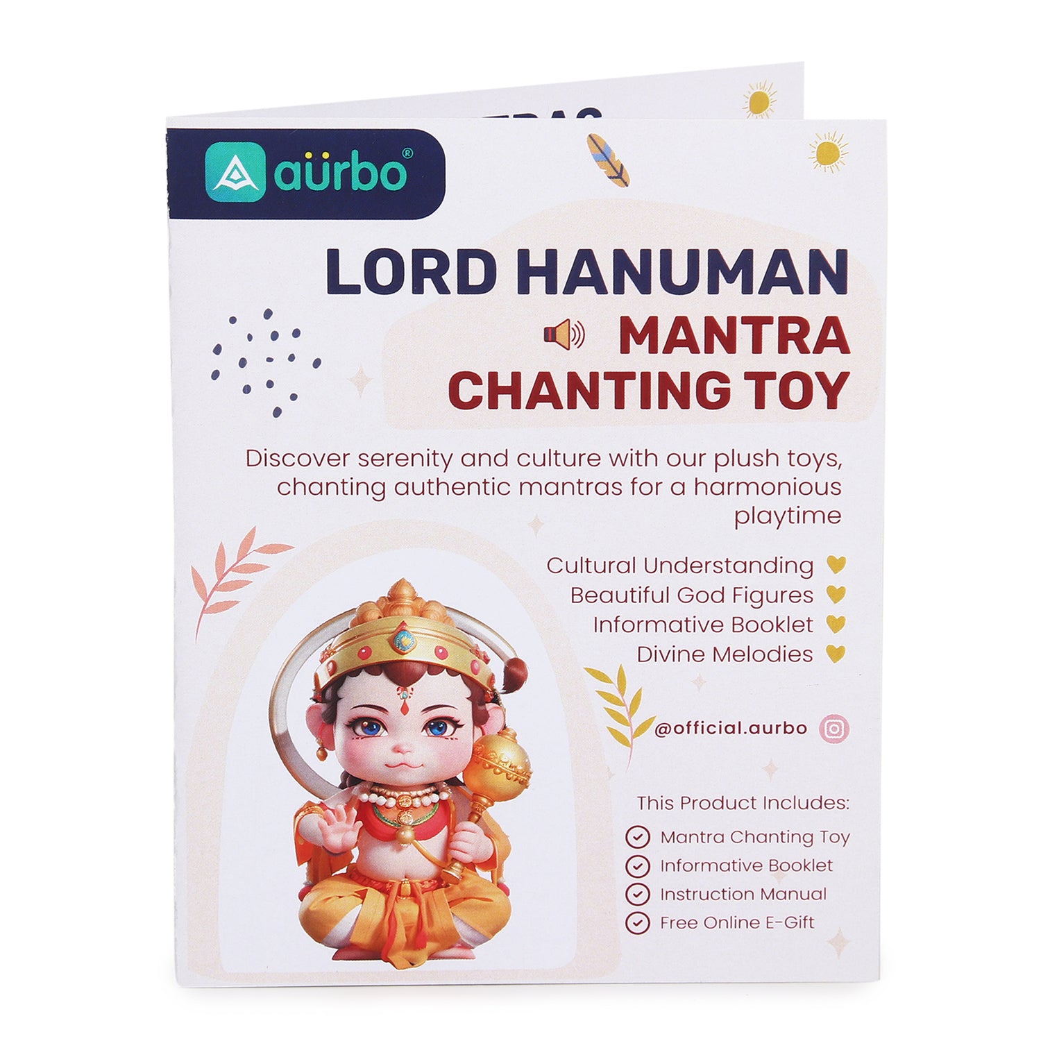 Baby Lord Hanuman Mantra Chanting Musical Soft Plush Toy for Kids (Medium 35 cm)