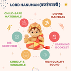 Baby Lord Hanuman Mantra Chanting Musical Soft Plush Toy for Kids (Medium 35 cm)