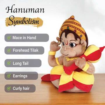 Baby Lord Hanuman Mantra Chanting Musical Soft Plush Toy for Kids (Medium 35 cm)