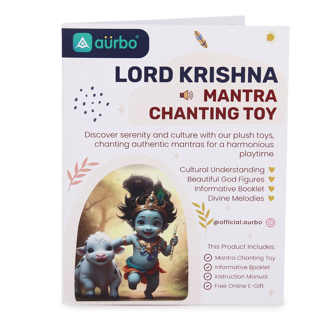 Baby Lord Krishna Mantra Chanting Musical Soft Plush Toy for Kids (Medium 30 cm)