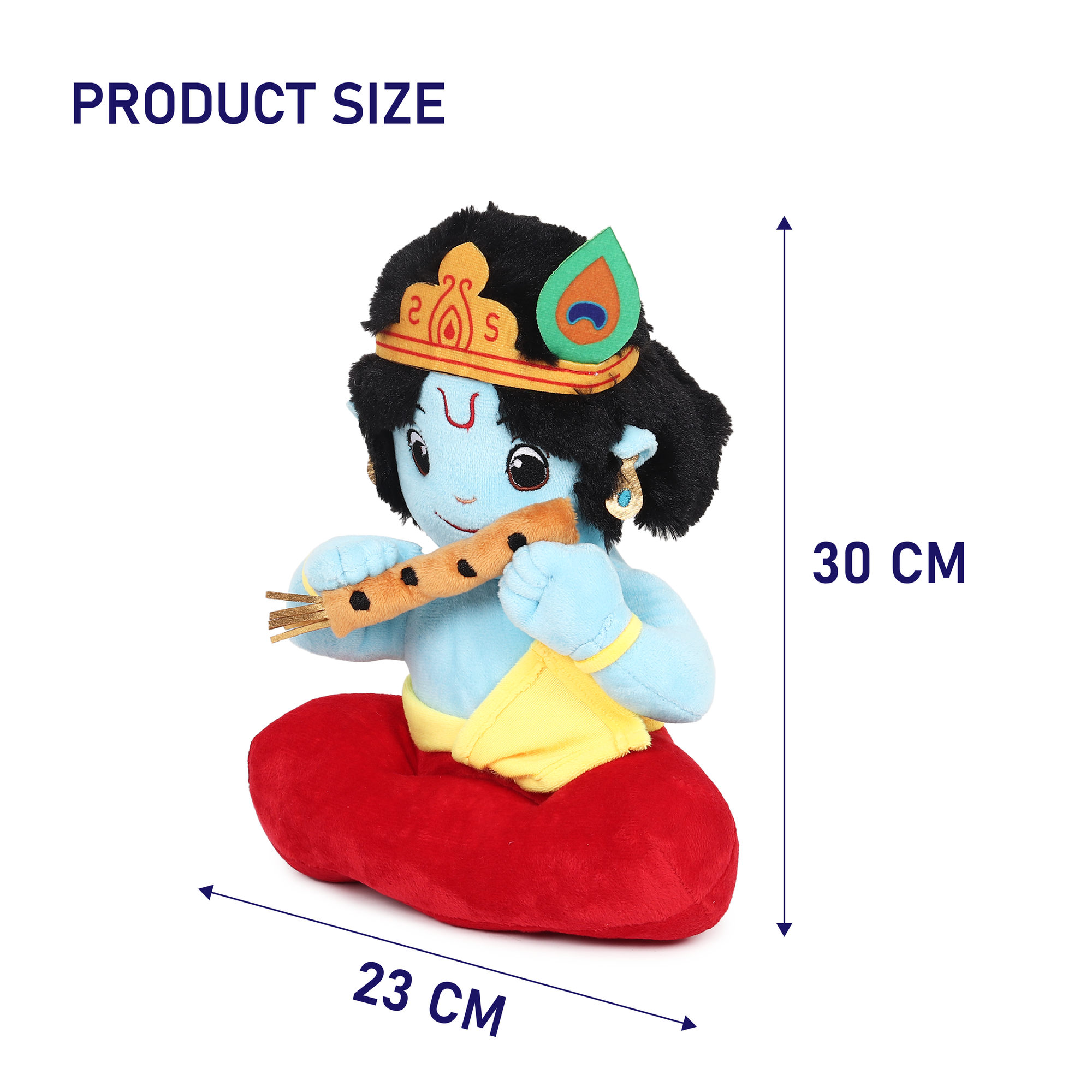 Baby Lord Krishna Mantra Chanting Musical Soft Plush Toy for Kids (Medium 30 cm)