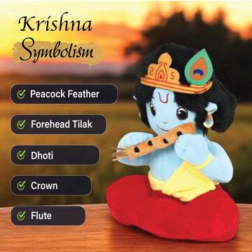 Baby Lord Krishna Mantra Chanting Musical Soft Plush Toy for Kids (Medium 30 cm)