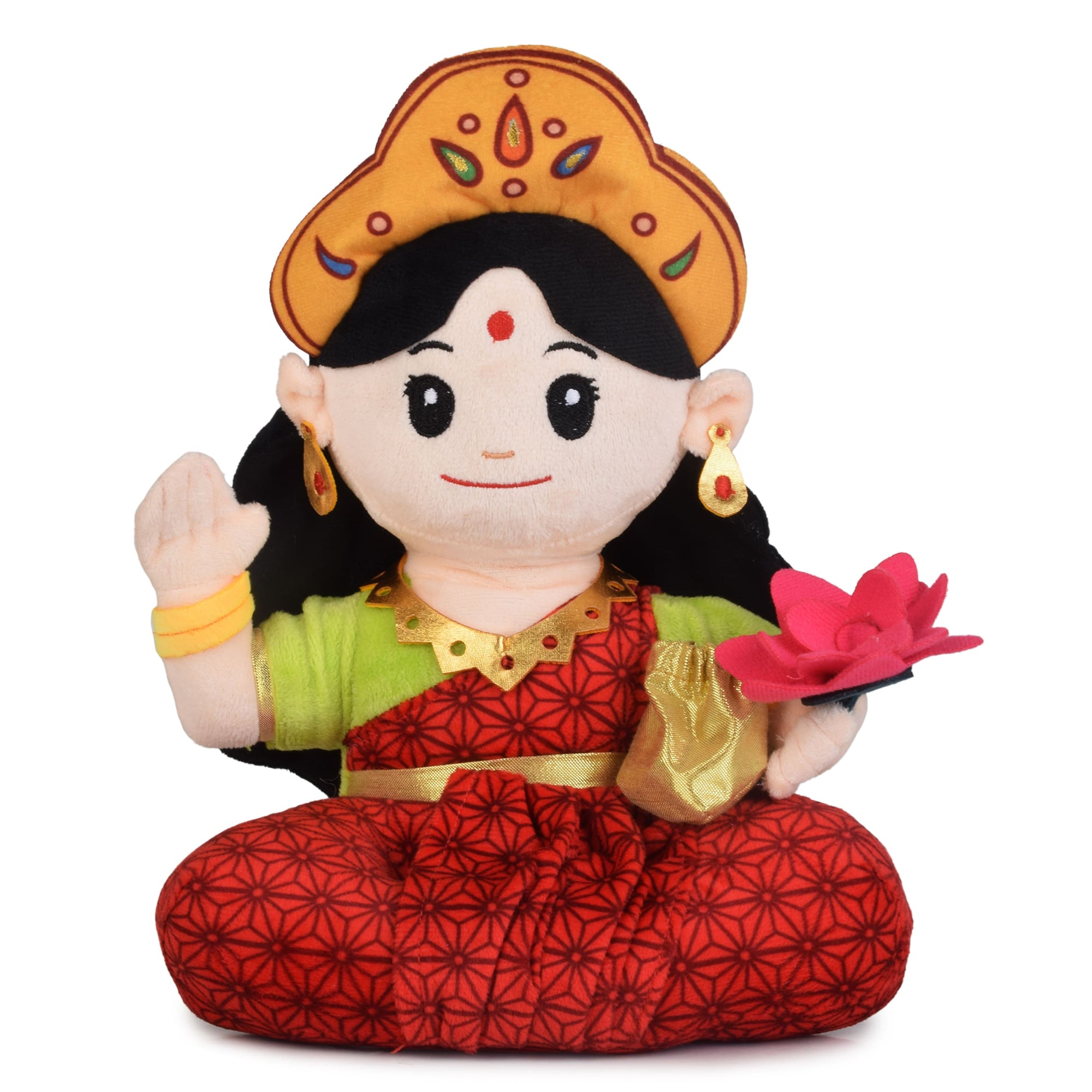 Baby Goddess Lakshmi Mantra Chanting Musical Soft Plush Toy for Kids (Medium 30 cm)