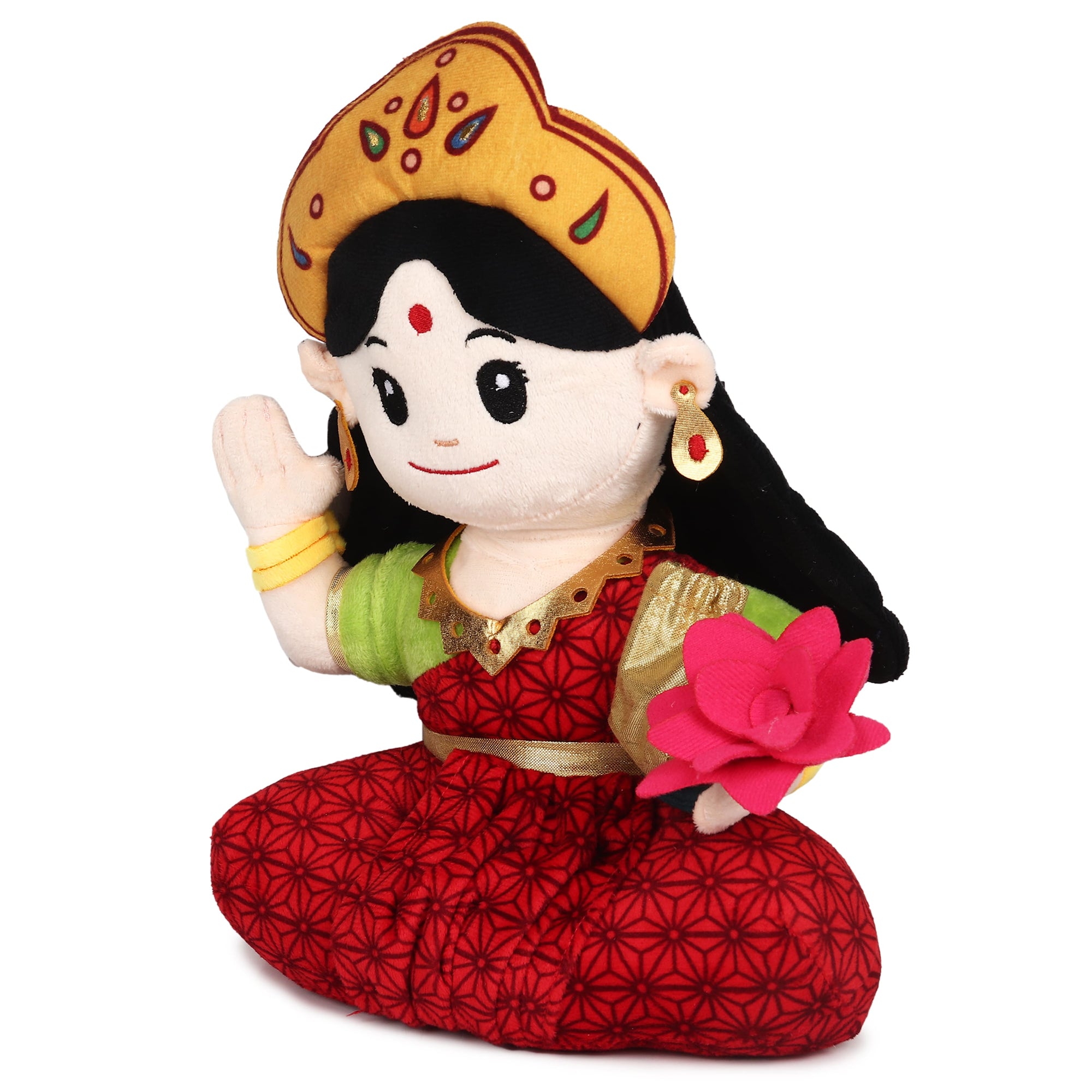 Baby Goddess Lakshmi Mantra Chanting Musical Soft Plush Toy for Kids (Medium 30 cm)