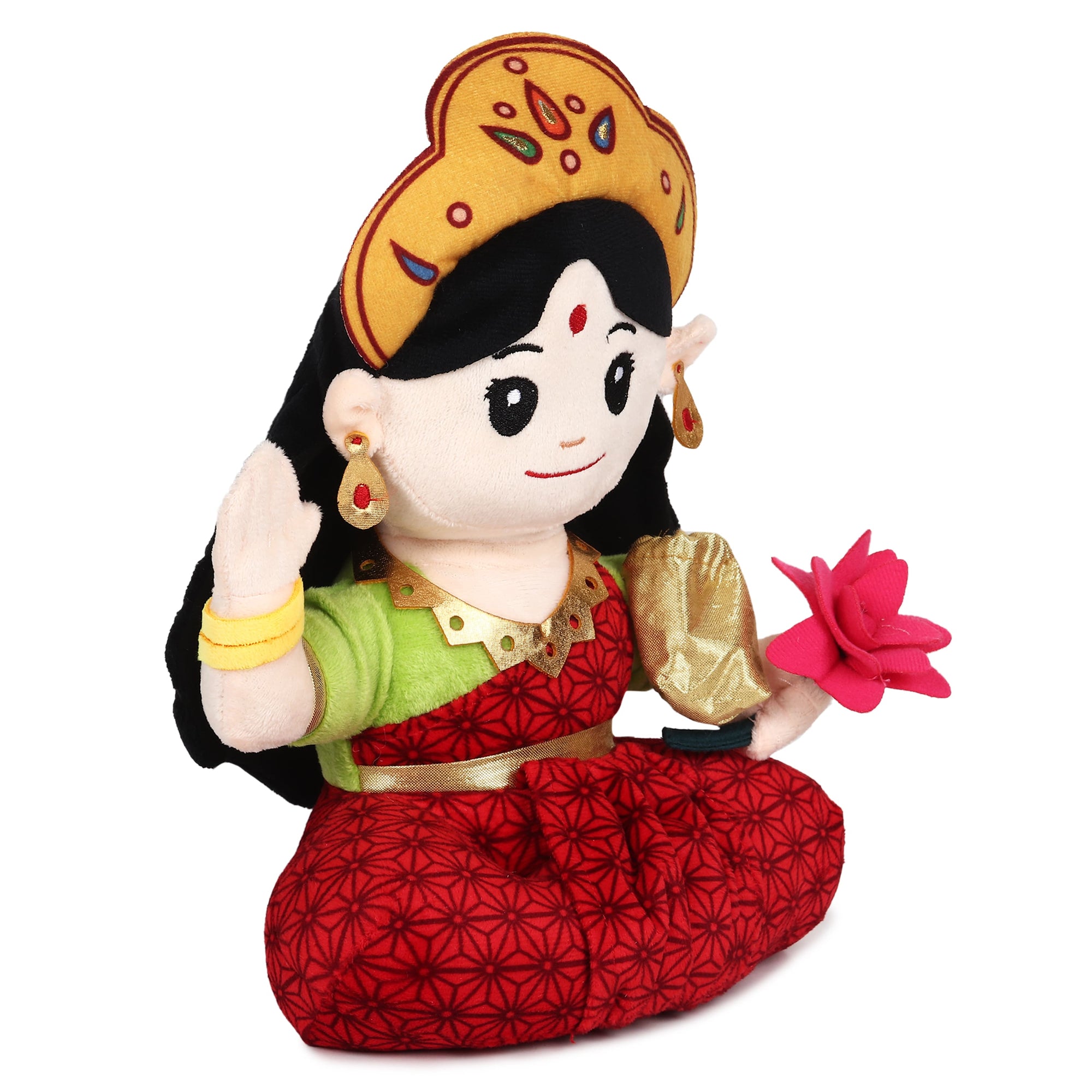 Baby Goddess Lakshmi Mantra Chanting Musical Soft Plush Toy for Kids (Medium 30 cm)