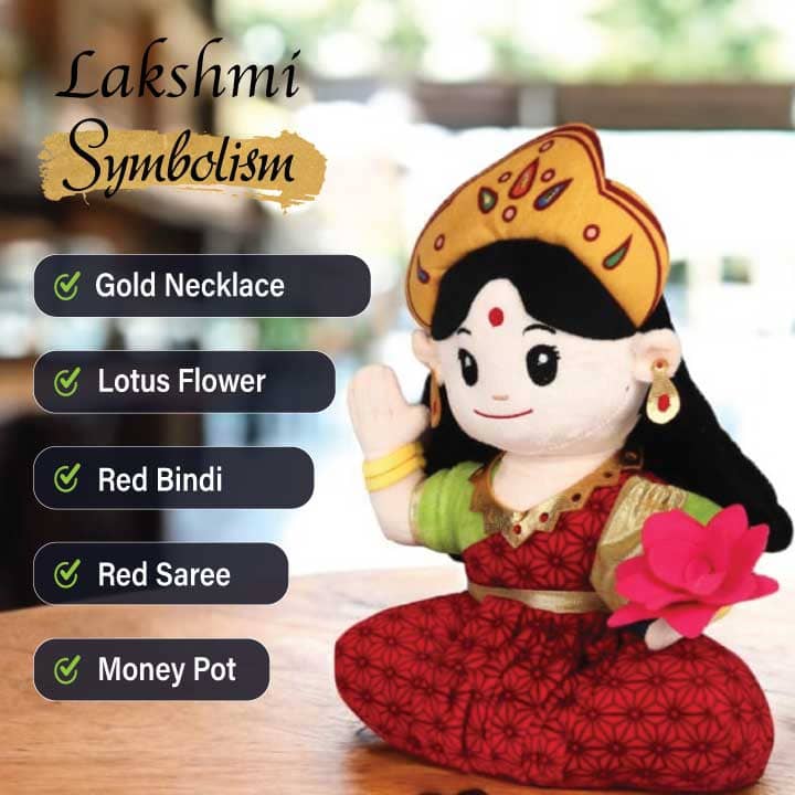 Baby Goddess Lakshmi Mantra Chanting Musical Soft Plush Toy for Kids (Medium 30 cm)