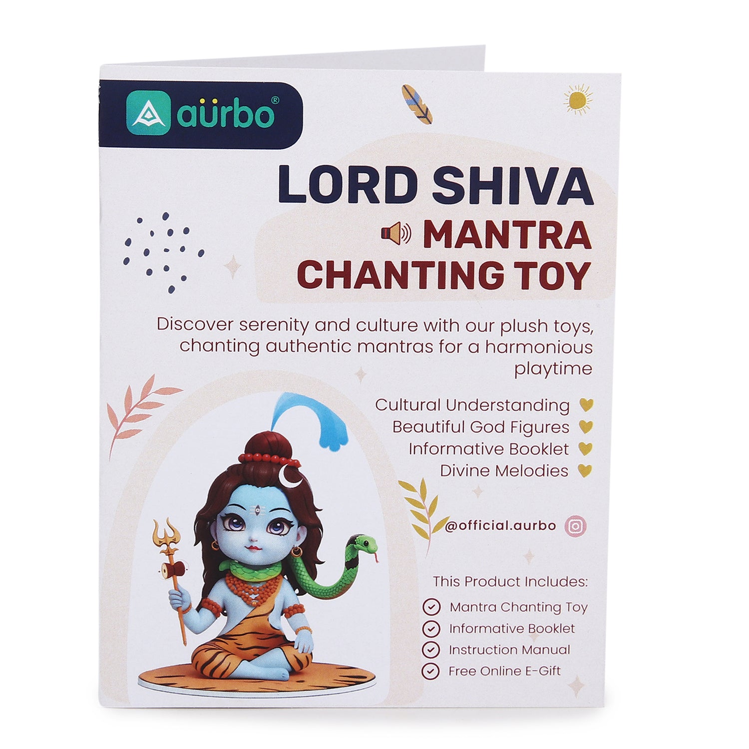 Baby Lord Shiva Mantra Chanting Musical Soft Plush Toy for Kids (Medium 35 cm)