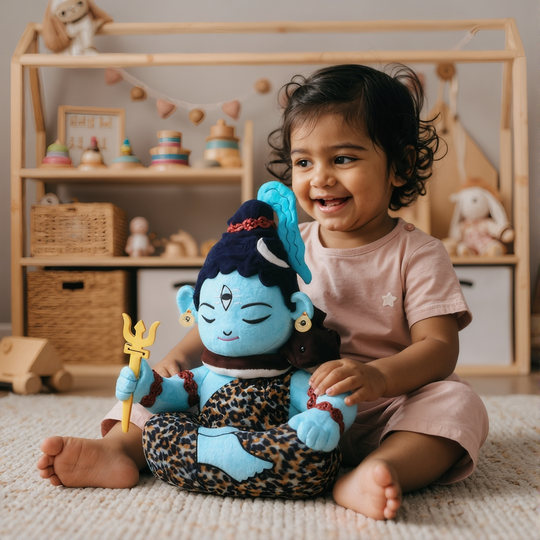 Baby Lord Shiva Mantra Chanting Musical Soft Plush Toy for Kids (Medium 35 cm)