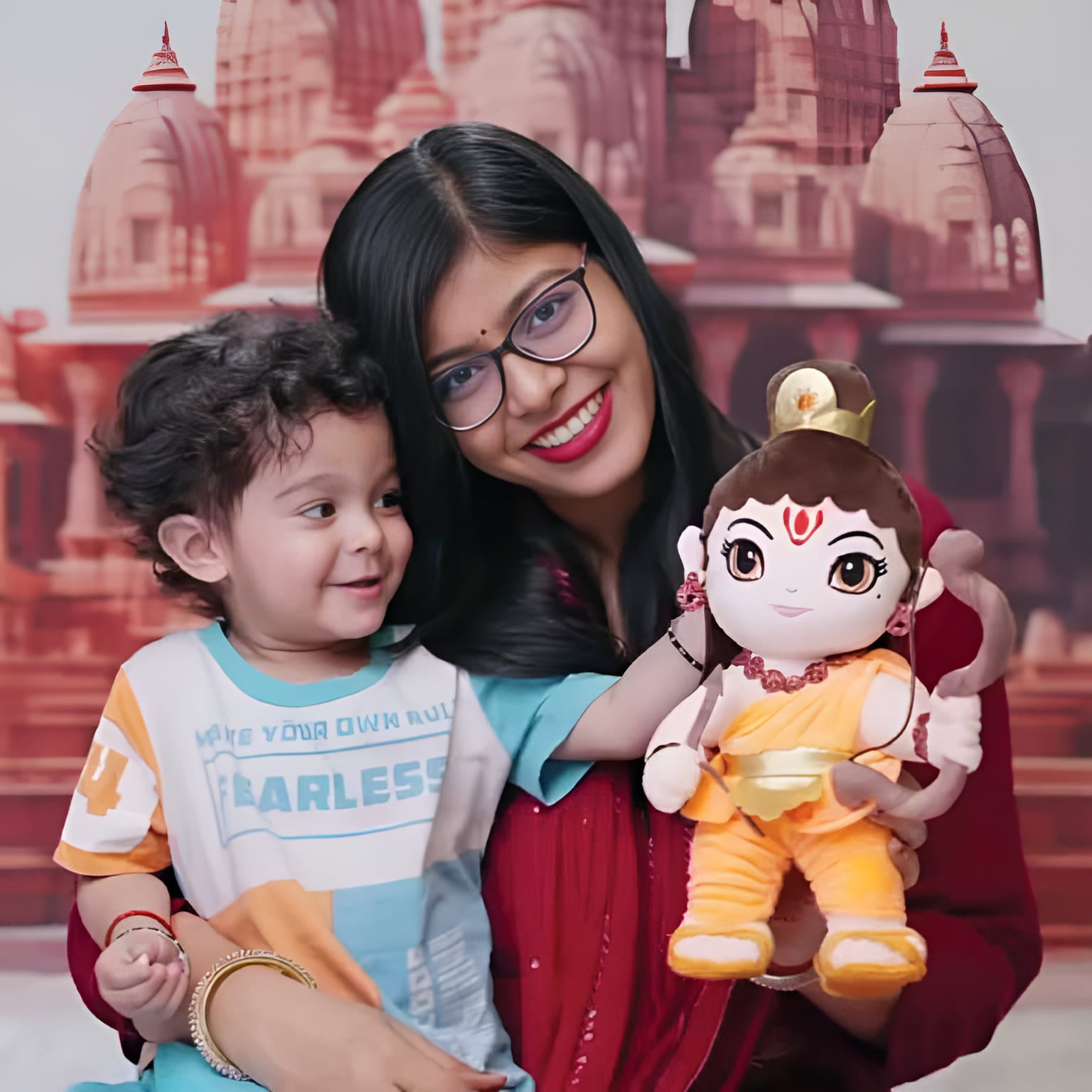 Baby Lord Shri Ram Mantra Chanting Musical Soft Plush Toy for Kids (Medium 35 cm)