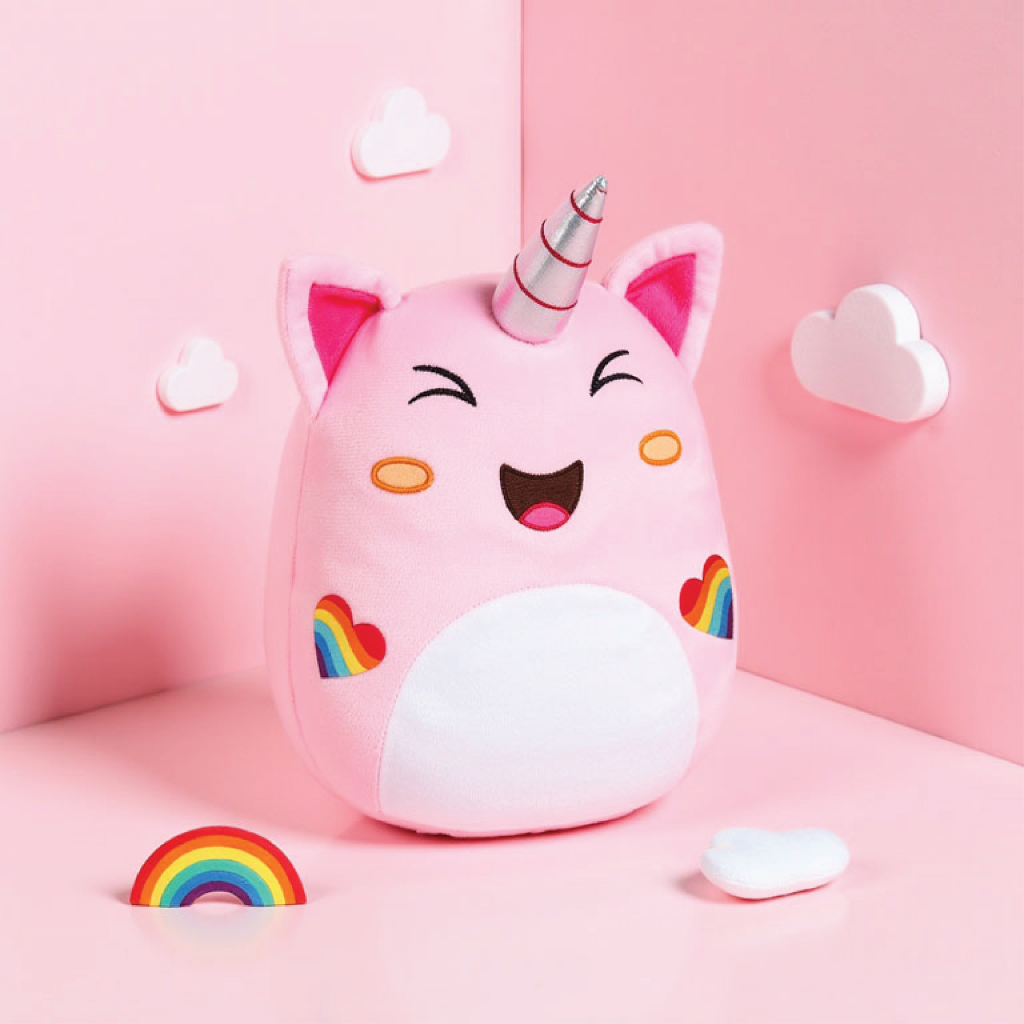 Pink Unicorn Plush Pillow Soft Toy - Iris (Medium 28 cm)