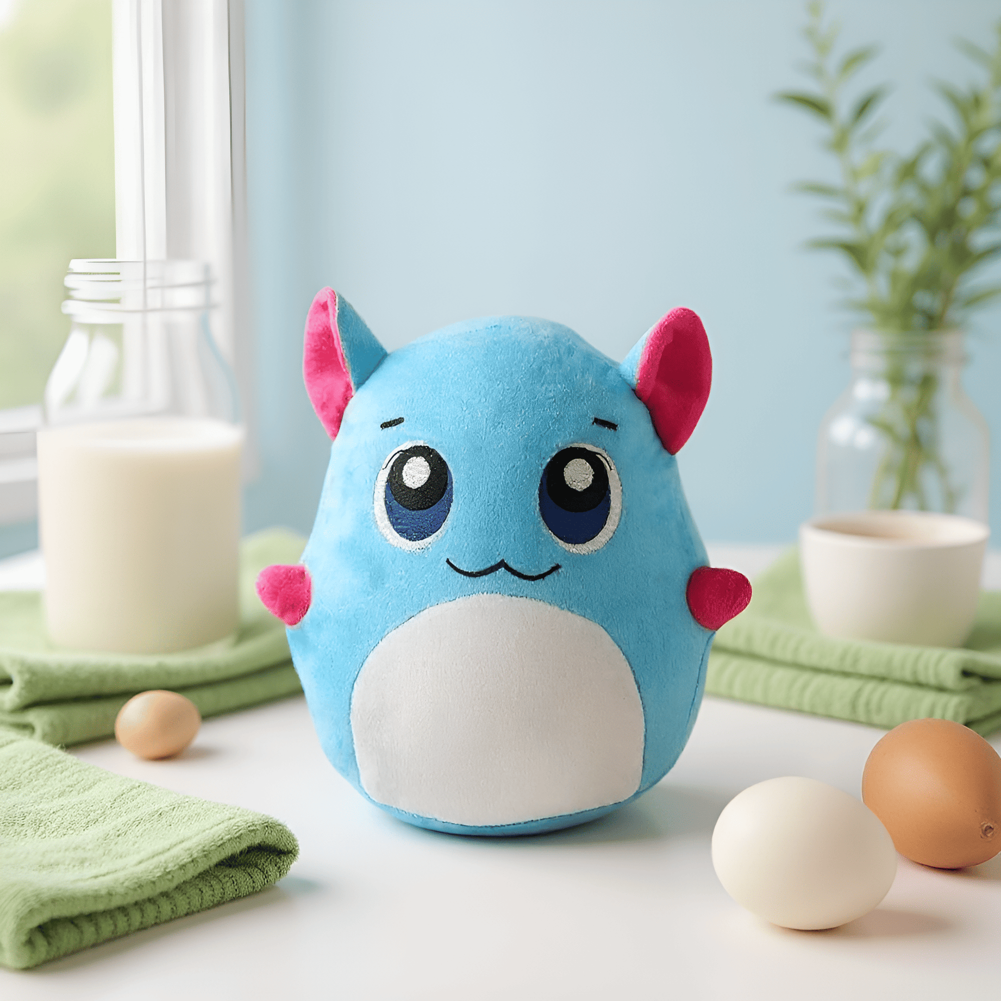 Blue Plush Pillow Soft Toy - Luna (Medium 28 cm)
