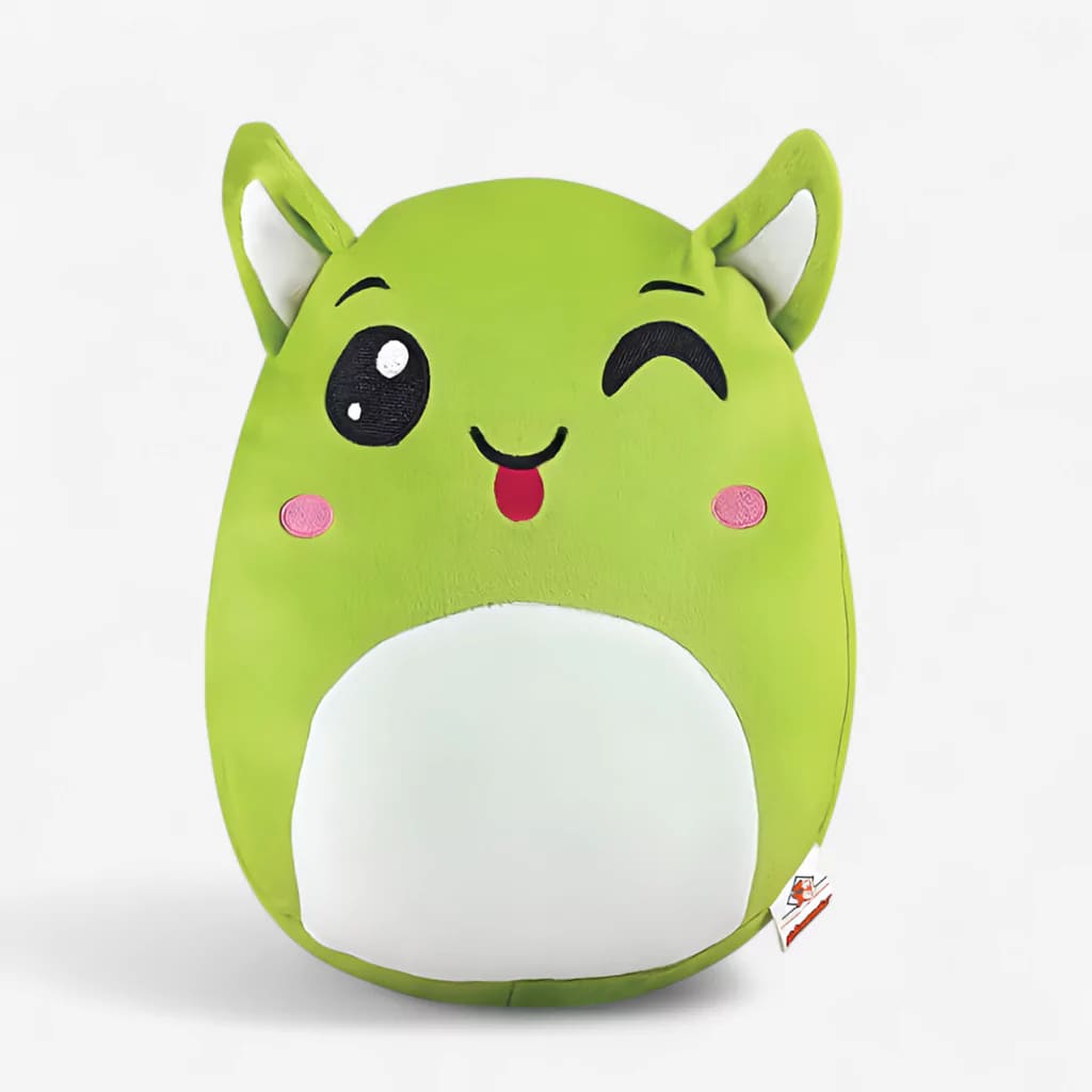 Green Plush Pillow Soft Toy - Vega (Medium 28 cm)