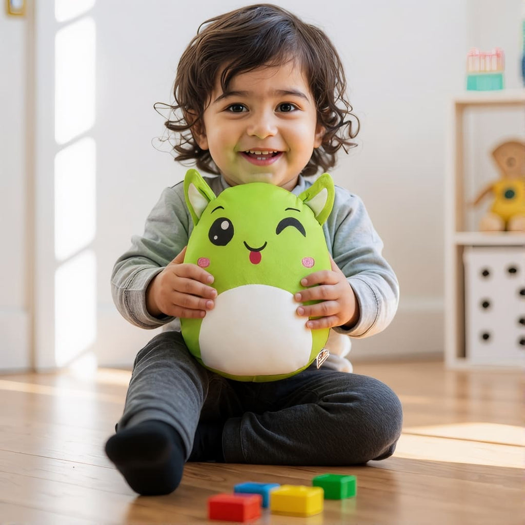Green Plush Pillow Soft Toy - Vega (Medium 28 cm)