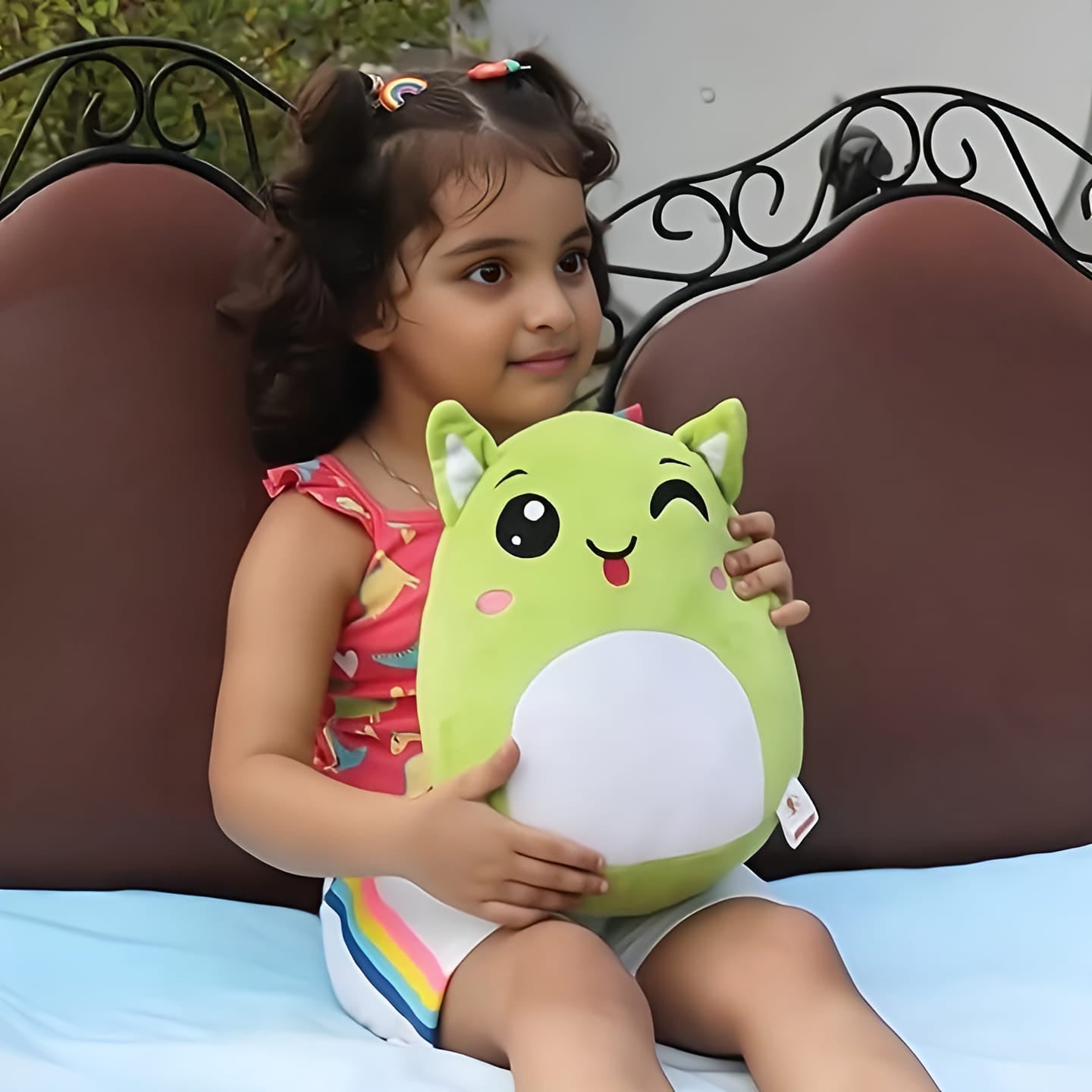 Green Plush Pillow Soft Toy - Vega (Medium 28 cm)
