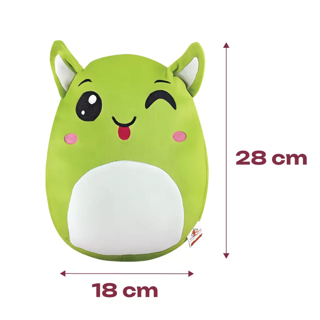 Green Plush Pillow Soft Toy - Vega (Medium 28 cm)